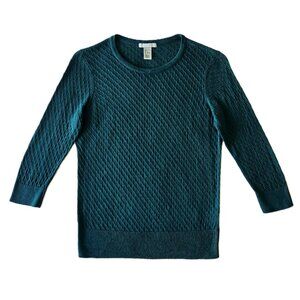 H&M Quarter Sleeve Dark Green Crewneck Sweater Juniors Large/Misses Small/Medium